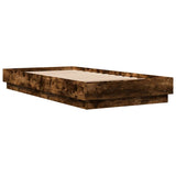 Bed Frame without Mattress with LED Lights Smoked Oak 75x190 cm Small Single 839550