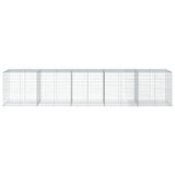 Gabion Basket with Cover 500x100x100 cm Galvanised Iron 3295198