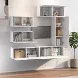 6 Piece TV Cabinet Set White Engineered Wood 3114550