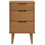 ZNTS Bedside Cabinet MOLDE Brown 40x35x65 cm Solid Wood Pine 4013409