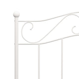 284516 Bed Frame without Mattress White Metal 90x200 cm