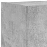 4 Piece TV Wall Units with LED Concrete Grey Engineered Wood 3216821