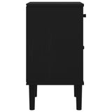 Bedside Cabinet SENJA Rattan Look Black 40x35x65 cm Solid Wood Pine 358015