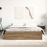 Bed Frame without Mattress Artisan Oak 150x200 cm Engineered Wood 3329313
