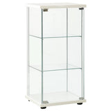 Storage Cabinet White and transparent Tempered glass, Engineered wood 322797