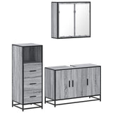 3 Piece Bathroom Furniture Set Grey Sonoma Engineered Wood 3301013