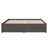 Bed Frame without Mattress Grey Solid Wood 135x190 cm Double Double 814926