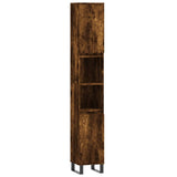 3 Piece Bathroom Cabinet Set Smoked Oak Engineered Wood 3187802
