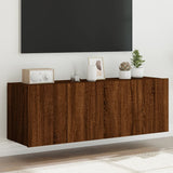 TV Wall Cabinets with LED Lights 2 pcs Brown Oak 60x35x41 cm 837315