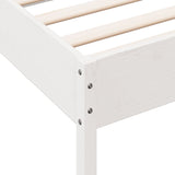 Bed Frame without Mattress White 90x190 cm Single Solid Wood Pine 842727