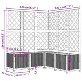 Garden Planter with Trellis Brown 120x120x136 cm PP 318267