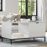 Coffee Table High Gloss White 90 x 49 x 46 cm Engineered Wood 883448