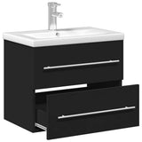 Bathroom Sink Cabinet with Built-in Basin Black 3278765
