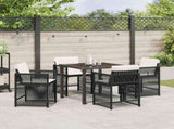 Garden Dining Set 5 pcs Black Poly Rattan 3380769