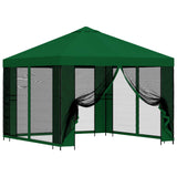 Garden Gazebo with Sidewalls 3 x 3 m Green Polyester and Steel 900365