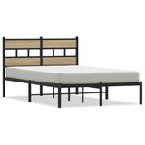 Metal Bed Frame without Mattress Sonoma Oak 120x190 cm Small Double 4017099