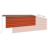 Manual Retractable Awning with Blind 4.5x3m Orange&Brown 3069440