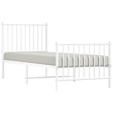Metal Bed Frame without Mattress with Footboard White 80x200cm 350940