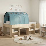 Bed Frame with Tunnel 3 pcs Sonoma Oak and Light Blue 3423636