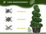 Set of 2 Artificial Plants, Topiary Spiral Boxwood Trees with Pot, for Home Indoor Outdoor Decor, T3398P344376