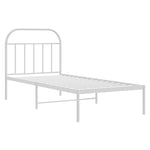 Metal Bed Frame without Mattress with Headboard White 90x190cm 353676
