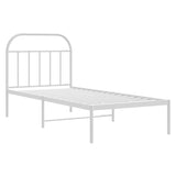 Metal Bed Frame without Mattress with Headboard White 90x190cm 353676