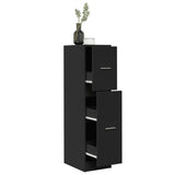Apothecary Cabinet Black 30x41x118 cm Engineered Wood 855161