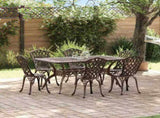 Garden Dining Set 7 pcs Bronze Aluminium 3334672