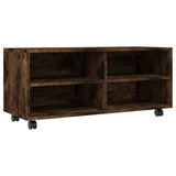 TV Cabinet with Castors Smoked Oak 90x35x35 cm Engineered Wood 815258