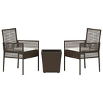 Garden Bistro Set 3 pcs Brown Poly rattan 3334956