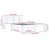 Bed Frame without Mattress White Solid Wood 140x200 cm 814755