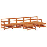 Garden Lounge Set 7 pcs Wax Brown Solid Pine Wood 3418113