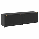 Garden Storage Box Poly Rattan 200x50x60 cm Black 46474