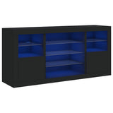 Sideboard with LED Lights Black 142.5x37x67 cm 3209087