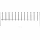 Garden Fence with Spear Top Steel 359x80 cm Black 277603