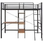 Bunk Bed with Table without Mattress Grey Metal 90x200 cm 287908