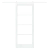 Sliding Door White 83 x 202 cm Solid Pine Wood and Glass 3332418