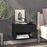 ZNTS Wall-mounted Bedside Cabinets 2 pcs Black 810956