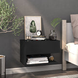 Wall-mounted Bedside Cabinets 2 pcs Black 810956