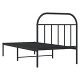 Metal Bed Frame without Mattress with Headboard Black 80x200cm 353626