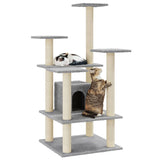 Cat Tree with Sisal Scratching Posts Light Grey 110 cm 171480