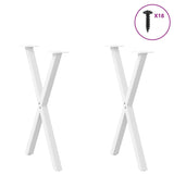 ZNTS Dining Table Legs X-Shaped 2 pcs White 50x cm Steel 4012909