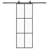 Sliding Door with Hardware Set Black 76x205 cm ESG Glass 3375844
