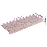 ZNTS Stair Mats 30 pcs 65x21x4 cm White and Pink 3365833