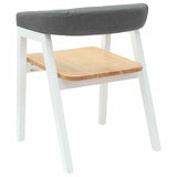 Dining Chairs 2 pcs White 54 x 57 x 73 cm Solid Rubber Wood 42020425