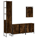 4 Piece Bathroom Furniture Set Smoked Oak Engineered Wood 3214812