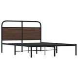 Bed Frame Without Mattress 135x190 cm Brown Oak Engineered Wood 4100306