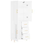 Highboard White 69.5x34x180 cm Engineered Wood 3195947