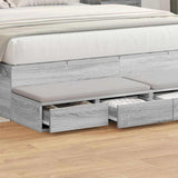 Bed Drawers Grey Sonoma 160 x 36.5 x 16.5 cm Engineered Wood 866976