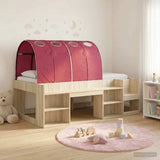 Bed Frame with Tunnel 3 pcs Sonoma Oak and Red Engineered Wood 3423639
